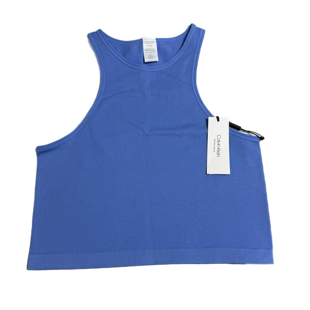 Calvin Klein Performance Women's Ribbed Crop Top, Hyacinth, X-Large